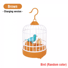 Electric Bird in Cage Toy with Light Sound Brown