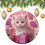 Pink Kitten Christmas Ornament Ceramic 1pc 2