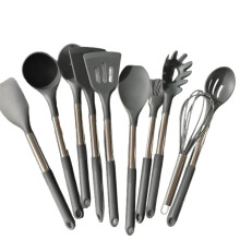Stainless Steel 10-Piece Kitchen Utensil Set – Nonstick Cooking Tools, Spatula Set, Kitchen Gadgets Gift (Gray)