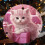 Pink Kitten Christmas Ornament Ceramic 1pc 4