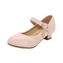 Girls Dress Shoes Mary Jane Low Heel Party Flower Wedding Princess Pumps for Little Girls Pink 13-14 Years