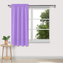 1 Pack Blackout Curtains, Solid Color Room Darkening Window Accent for Bedroom, 44.9 Inch Length 1 Panel Blackout Drapes, 44.9" x 37.8", Purple