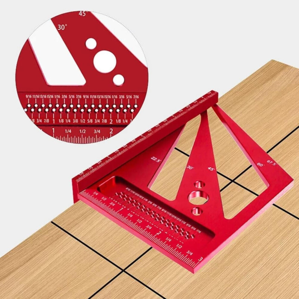 Aluminum Alloy Carpenter's Square Ruler Â Right Angle, Marking & Layout Tool, Compatible With Standard Measuring Systems 9557311969249