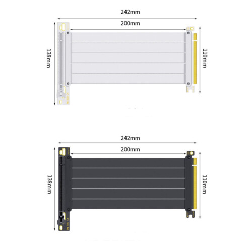 PCIe GPU Extension Cable 90-Degree Oxidation-Resistant