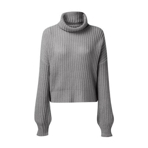 Women's Knit Pullover Sweater Short Turtleneck Long Sleeve 2