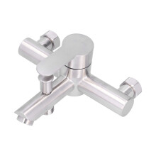 G1/2 Stainless Steel Brushed Wall Mount Bathtub Mixer Valve Hot Cold Water