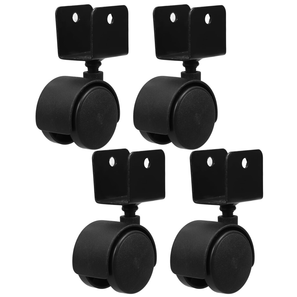 Homemaxs Mlins 4Pcs Caster Wheel U Bracket Casters For Crib Furniture Swivel Small Replacement On Dresser Cabinet Desk 9557311967535