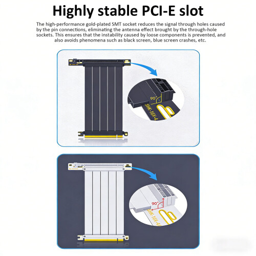 PCIe GPU Extension Cable 90 Degree Heat Resistant