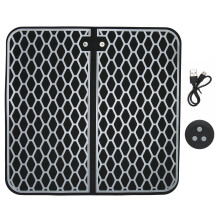 Aparat de masaj pentru picioare EMS hands-free cu telecomandă, tehnologie de masaj TENS, design pliabil, suprafață din piele PU impermeabilă