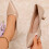 Women's Beige Pointed Toe Pumps Heels Size 37 EU 2