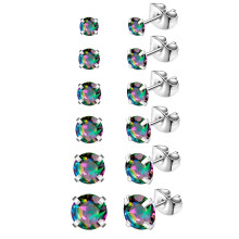 Stainless Steel Stud Earrings CZ Helix Tragus Piercing Set