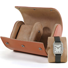 Travel Watch Case, PU Leather Box for 1 Watch, Soft Velvet Lining, Brown – Compatible with All Standard Watches