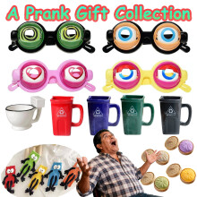 Toilet-Style Ceramic Mug – Funny Trash Can Cup for Hot Drinks, Great Gag Gift, White Elephant & Christmas Stocking Stuffer, Green
