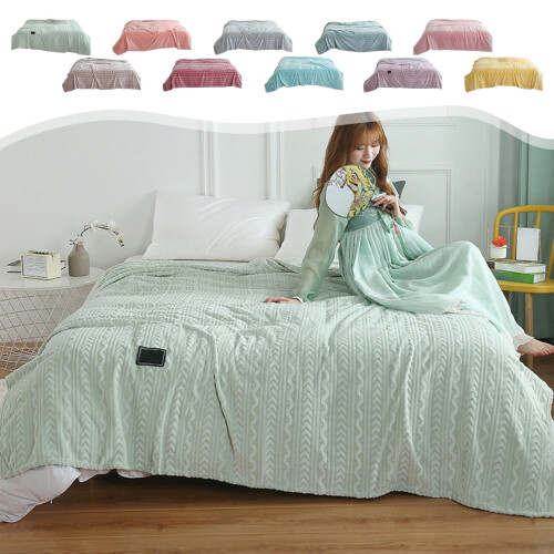 Raschel Blanket Soft Thick Double Layer 40x28in Light Pink
