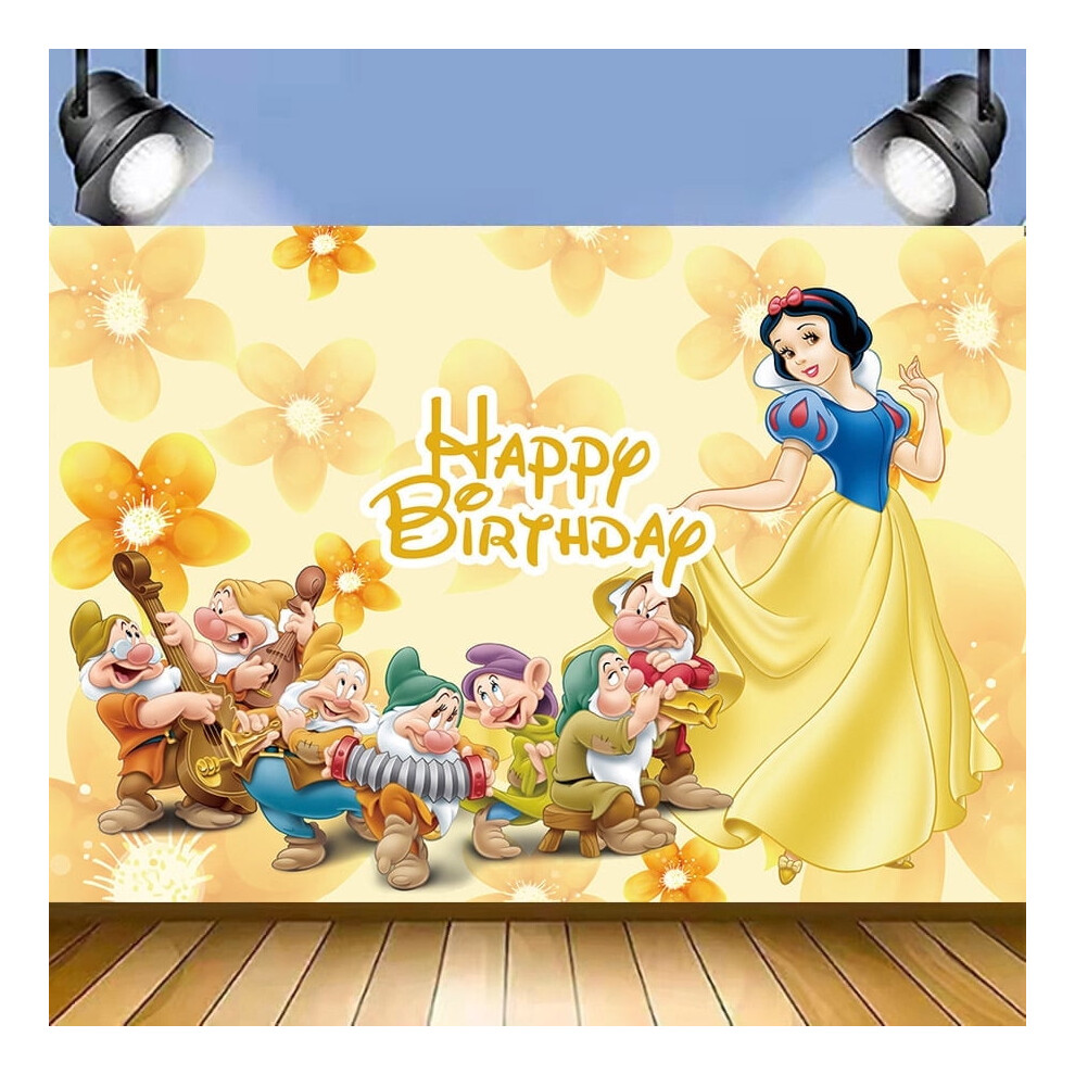 Cartoon Snow Princess Birthday Backdrop Photography Kids Party Supplies Happy Birthday Party Decorations 83''59'' 9327961826472