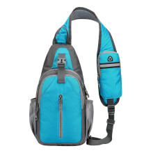 Malý crossbody batoh cez rameno, turistický batoh, ľahký, ležérny, náprsník, viacero vreciek, športový, outdoorový, cestovateľský