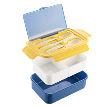 Boîte à bento étanche avec couverts et récipient pour sauce – Idéale pour préparer les repas à l'avance pour adolescents, adultes, hommes et
