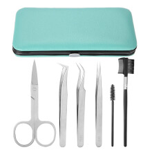 Adjustable Tension Tweezers Durable Stainless Steel Multi-Functional Beauty Tools Eyelash Extension Tools With Double Head Brush Gift For Women In