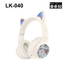 Cute Cat-Ear Bluetooth Headphones with RGB Lights, 50H Battery, 40mm Drivers, Soft Foldable Design, Compatible with Smartphones, Tablets & Laptops