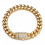 Men's Cuban Link Bracelet Solid Gold Plated Stainless Steel 1