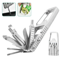 13-in-1 Stainless Steel Multitool with Phone Holder & Bottle Opener – for Camping, Hiking, Bike Repair – Silver