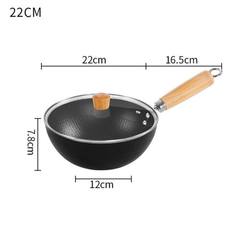 Αντικολλητικό τηγάνι Wok συμβατό με όλες τις εστίες με γυάλινο καπάκι και υλικό