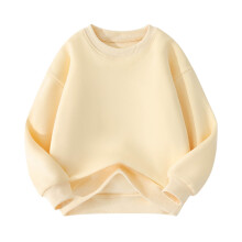 Boys Girls Pullover Sweatshirts Soft Long Sleeve with Elbow Patches Tops Kids Cotton Crewneck Sweatshirt Yellow 13-14 Years