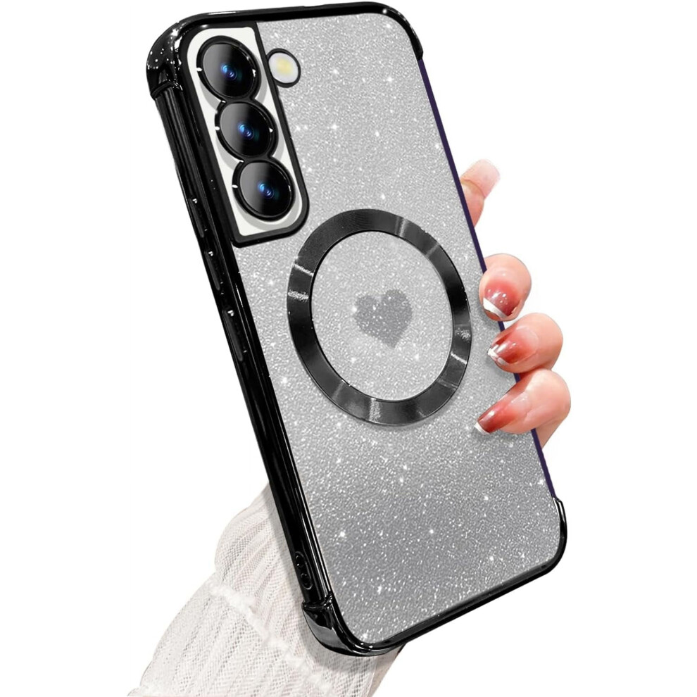 Magnetic Galaxy S21 Plus Case, Soft Luxury Bling Gradient Glitter Heart Cover Compatible With Magsafe, Shockproof Clear Protective Case 6.7Â Â 9327961826298