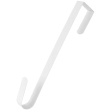 1 crochet de porte fin en métal, 15 pouces, blanc anti-rayures, pour décorations de Noël, d'Halloween et d'automne – Compatible avec les portes