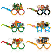 12Pcs Brainrot Tralalero Tralala Themed Paper Glasses, Party Supplies Photo Booth Prop Cartoon Character Cosplay Birthday Gift