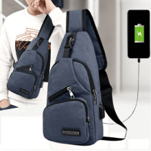 Crossbody Sling Bag Men Women, Casual Chain Backpack, HRUDNÍCKY DAYBAG SNAKE na turistiku a cestovanie, modrý