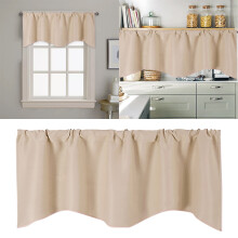 Xoxingysm Curtain Door Curtain Kitchen Shading Window Curtain Solid Color Pocket Fan Shaped Curtain Short Curtain 52 X 18 Inches