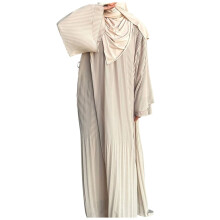 Elegant Women's Chiffon Pullover Robe Dress with Pleated Design for Fashion