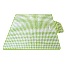 AuroraX Large 60"x80" Gingham Picnic Blanket – Sandproof, Foldable, Portable, Machine Washable, Lightweight, Green