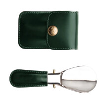 Foldable Stainless Steel Shoehorn with PU Leather Handle