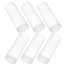 LITINKIMI Round Clear Plastic Storage Tubes 6Pcs 4.0x4.0x1.6In