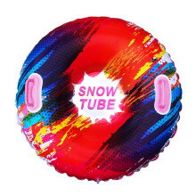 32" Heavy Duty Inflatable Snow Tube Sled for Kids & Adults, PVC with Handles, Compatible with Standard Air Pumps