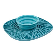 Slow Feeder Mat Dog Lick Pad Silicone Bowl Suction Cups Collapsible Design Dry Wet Food Anxiety Boredom Reducer Pet Feeding Solution