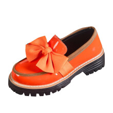 Women's Orange Loafers with Bow Platform 1 Pair EU 41
