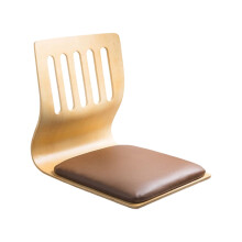 Ergonomic Wooden Floor Chair with Foam Cushion