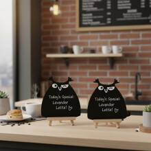 (L) Owl Hedgehog Chalkboard for Cafe Advertising (50)