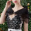 (Black, One Size) Châle Dentelle Soirée avec Nœud Strass 1