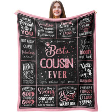 Geschenkidee für Cousinen – Kuscheldecke (102 x 127 cm), ideal zum Geburtstag oder zu Weihnachten, passend für die Cousin Crew
