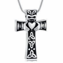 Collana con urna a croce e ciondolo portacenere commemorativo