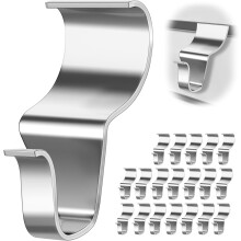 Ganchos para Revestimento de Vinil (Pacote com 20) - Ideal para Decorar Paredes Externas com Revestimento de Vinil (Prateado)