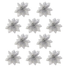 5-teiliges Set Weihnachtsbaumschmuck – PVC-Kunstblumen für Weihnachtsfeiern, 10  10 cm, festliche Heimdekoration