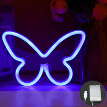 LED-Neon-Nachtlicht – USB/3xAA, 8er-Pack, mehrfarbige Wanddekoration für Schlafzimmer/Studentenwohnheim/Bar, 6 Stile (Blau, Warmweiß, Mehrfarbig)