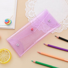 Clear Pencil Pouch Plastic Pencil Bag Large Capacity Zipper Storage Bag Exam Special Portable Pencil Bag Stationery Bag(Purple)