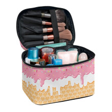 Make-upborstelhouder/tas in donutvorm met insteekvakken, handige organizer voor reisaccessoires en borstelhouders. Ideaal handvat voor volwassenen.