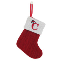 7-Zoll-Weihnachtsstrümpfe aus rotem Strick mit Monogramm, personalisierte Weihnachtsstrümpfe mit Initialen, Weihnachtsdekoration für die ganze
